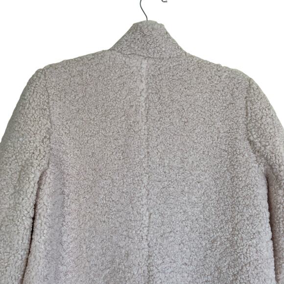 J. Crew NWT Sz S Faux-Sherpa Toggle Coat Teddy Coat in Cement (Cream) Warm Cozy - Picture 4 of 16